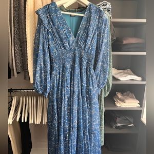 Long Sleeve Blue Maxi Dress